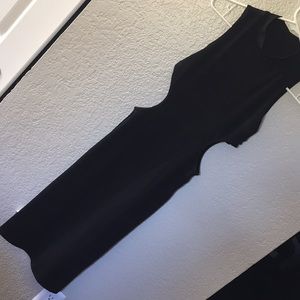 Black bodycon cut out midi